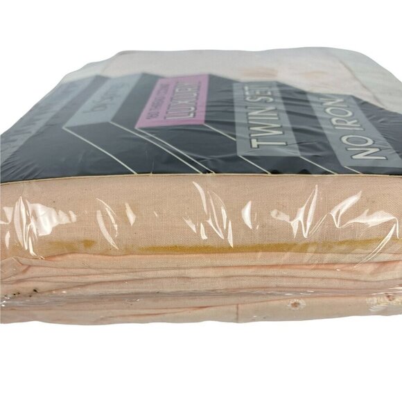 Performance By Springs Luxury No Iron 160 Thread Count Twin Sheet Set Peach Pink - Picture 5 of 6